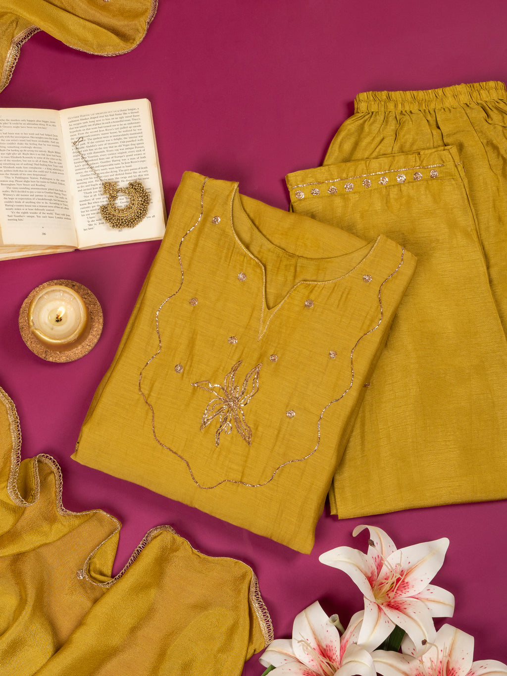 Tara Zari Yellow Kurta Set