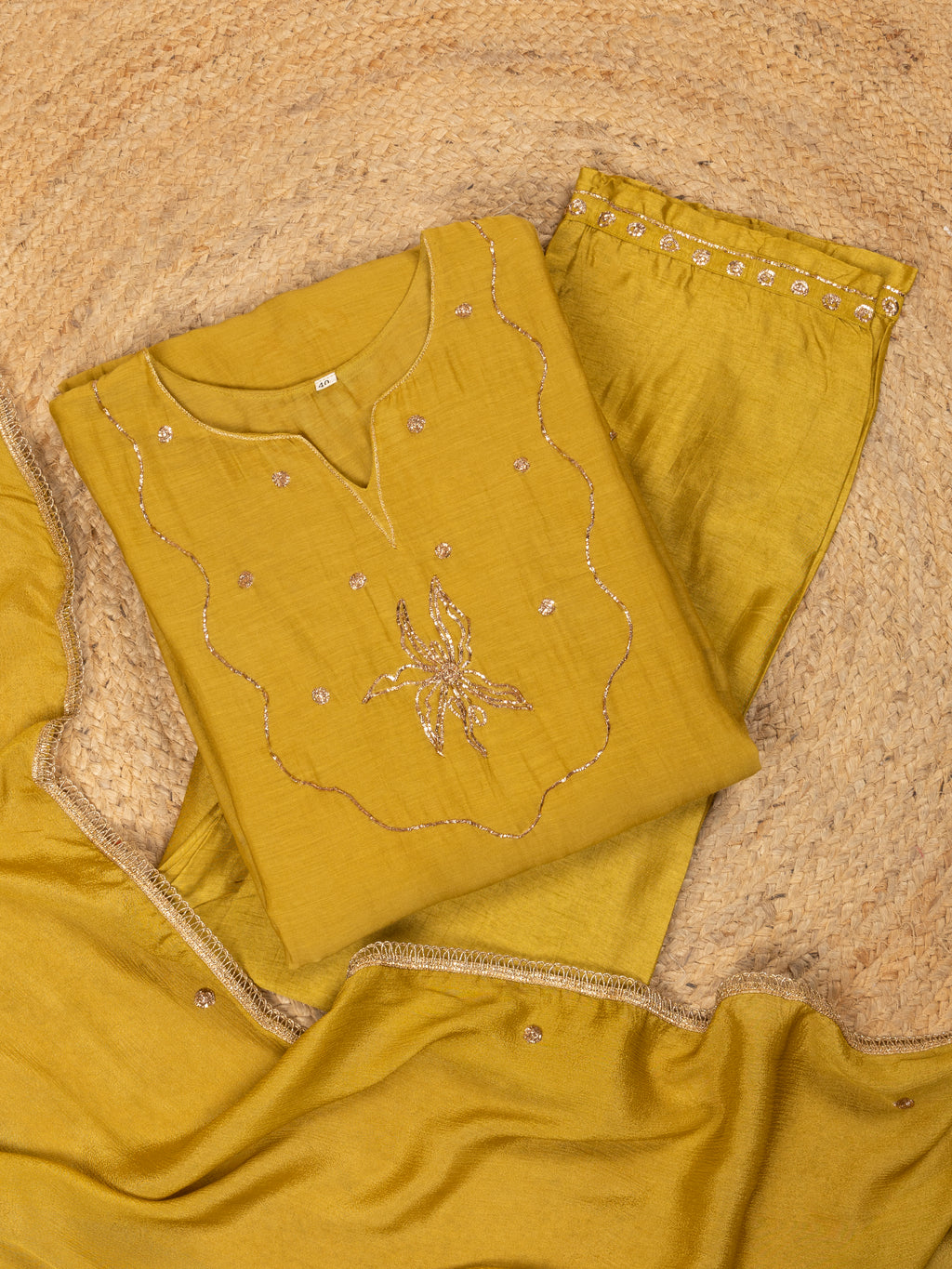 Tara Zari Yellow Kurta Set