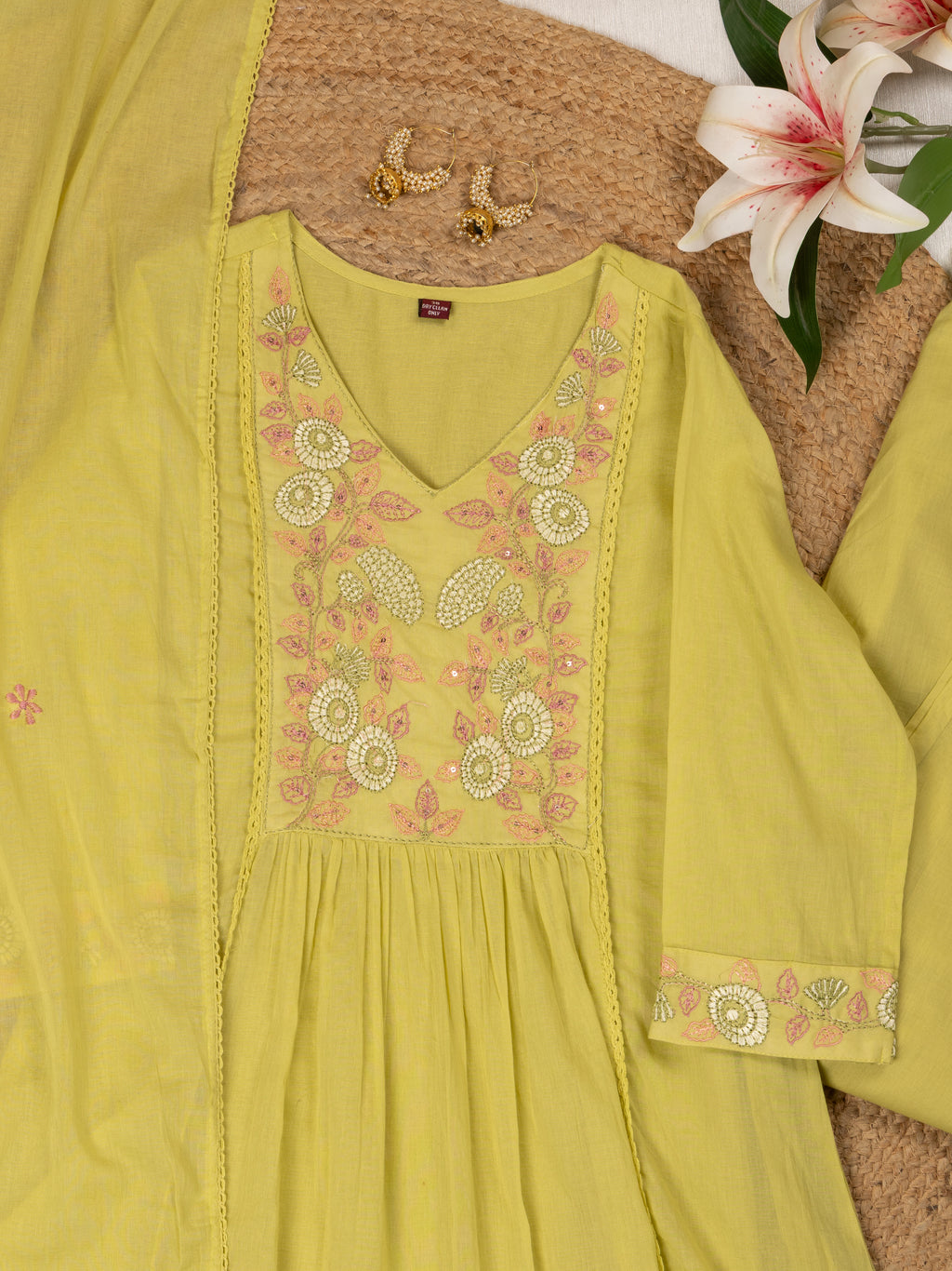 Mehfil Lime Kurta Set