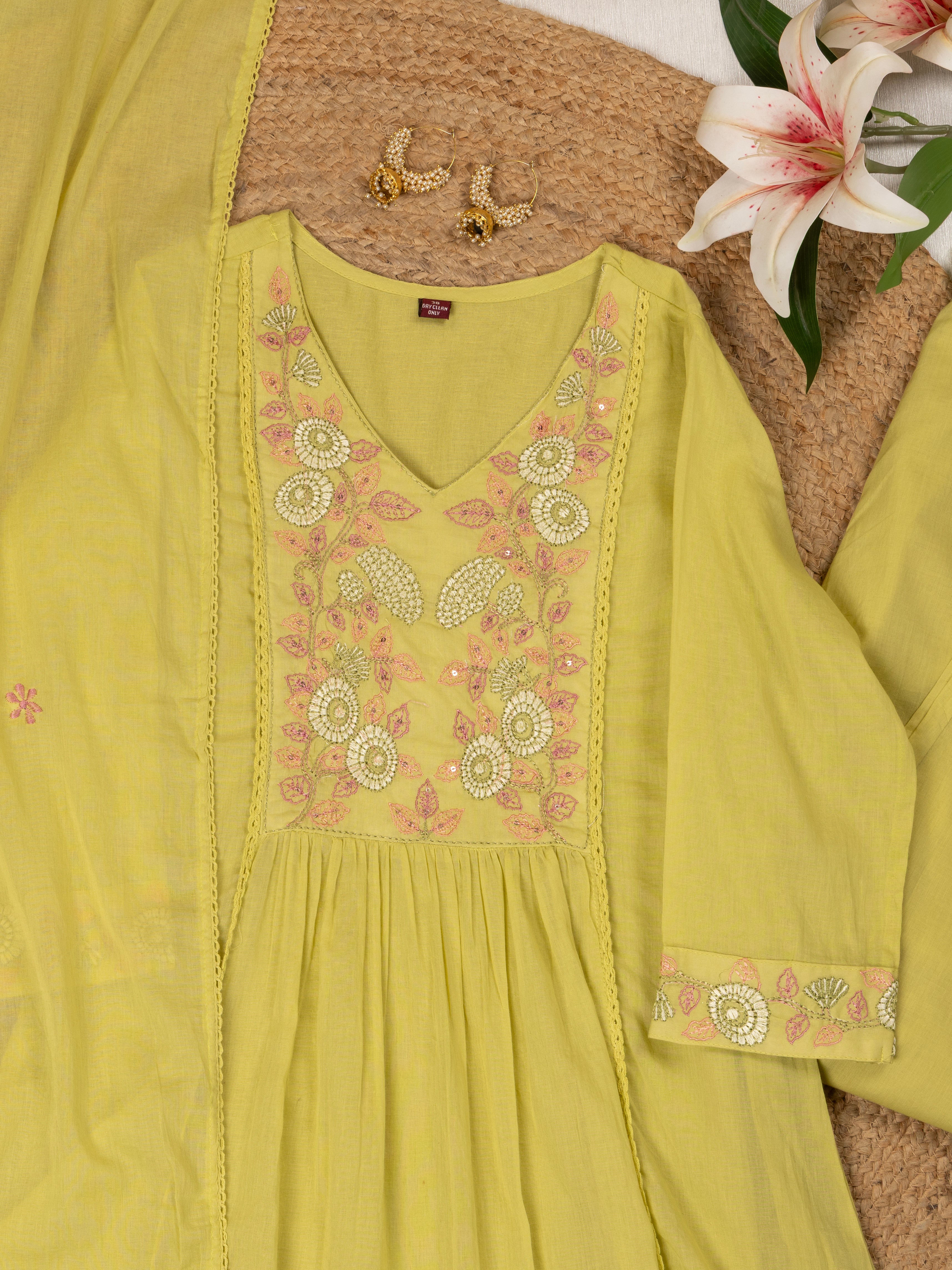 Mehfil Lime Kurta Set