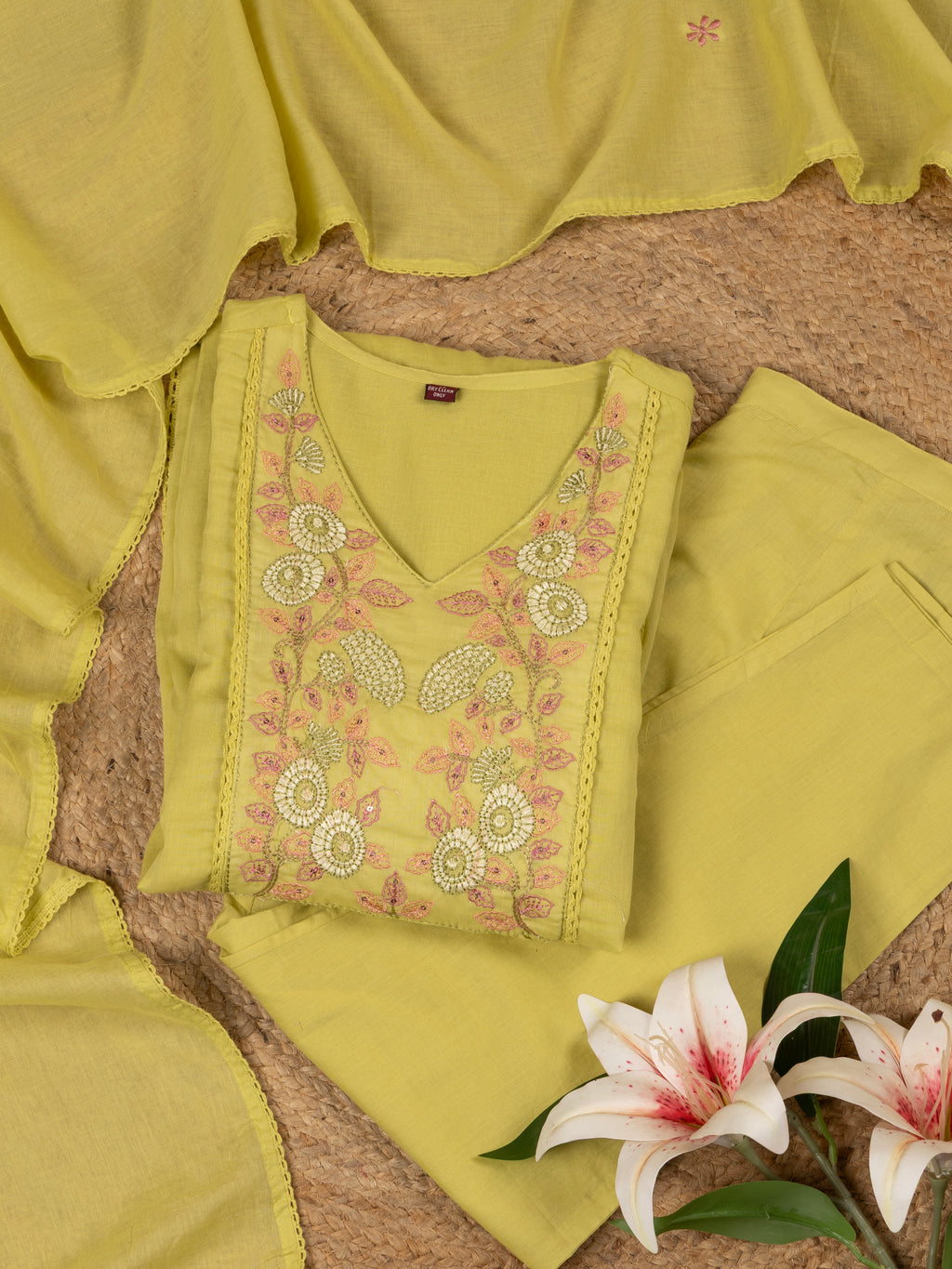 Mehfil Lime Kurta Set