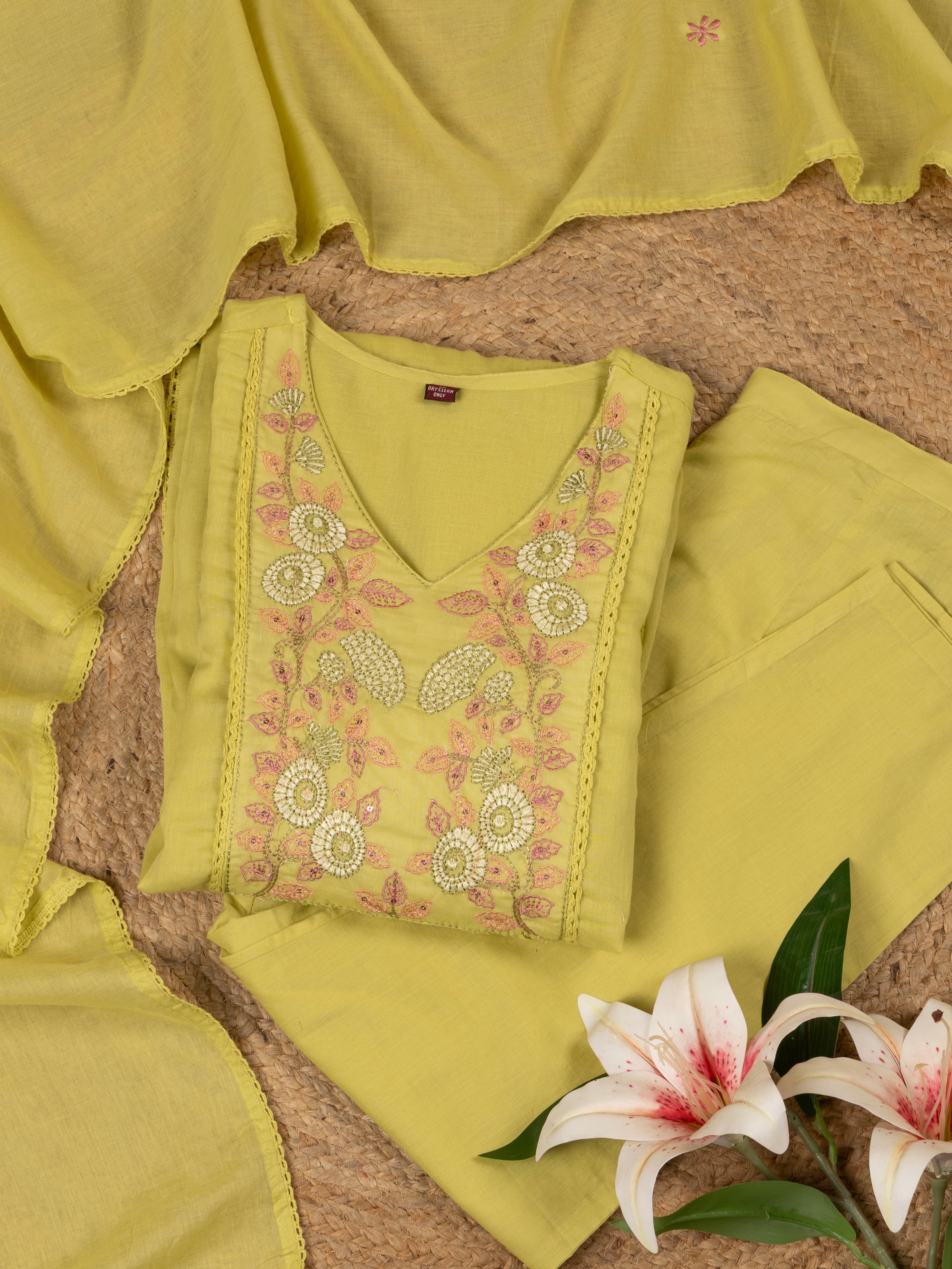 Mehfil Lime Kurta Set