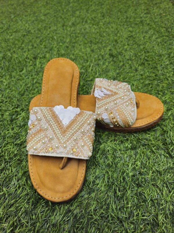Pearl handwork doctor sole slip ons - Image 2