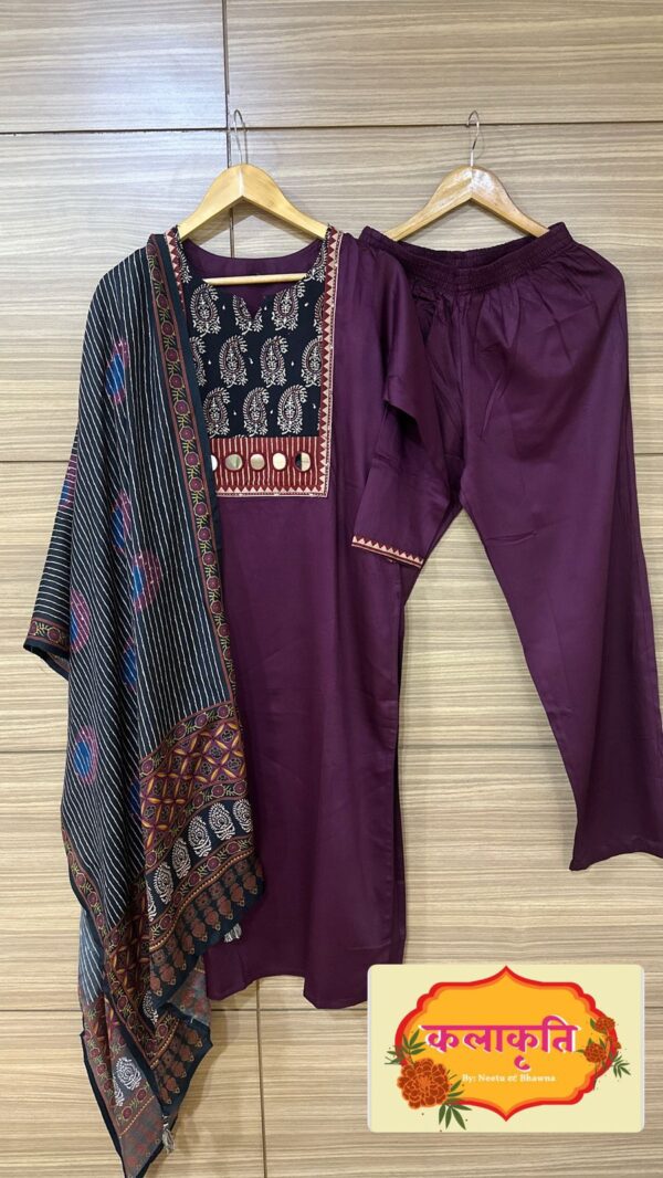 Mirror Work Modal Silk Suit