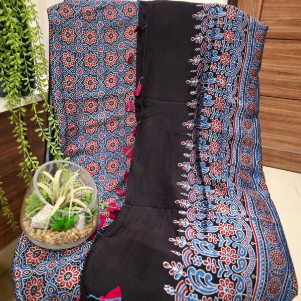 Gajji Silk Hand Ajrakh Printed Suit