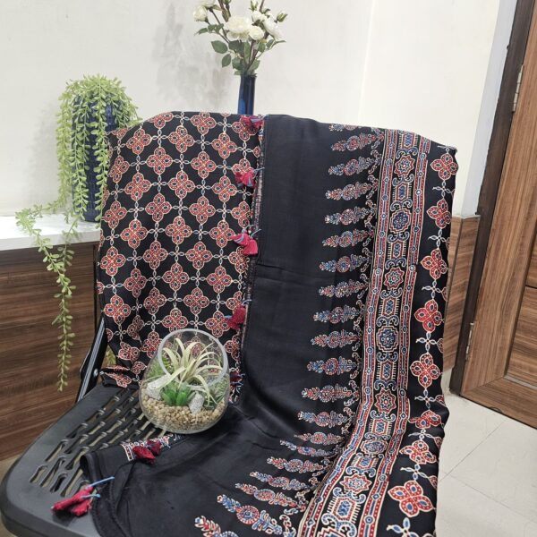 Gajji Silk Hand Ajrakh Printed Suit